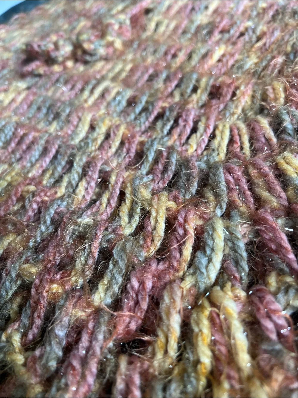 Vintage Knit Fringe Poncho
